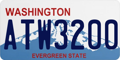 WA license plate ATW3200