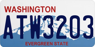 WA license plate ATW3203