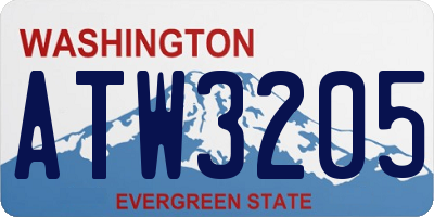 WA license plate ATW3205