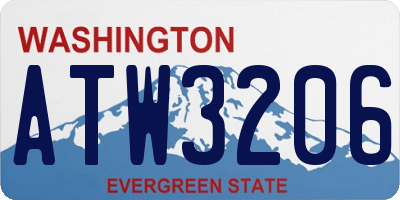 WA license plate ATW3206