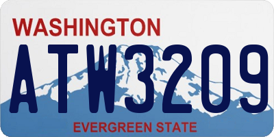 WA license plate ATW3209