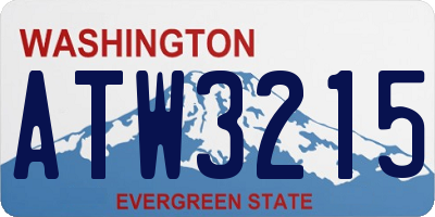 WA license plate ATW3215