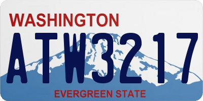 WA license plate ATW3217