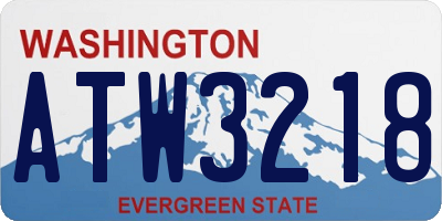 WA license plate ATW3218