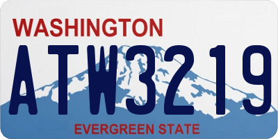 WA license plate ATW3219