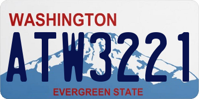 WA license plate ATW3221