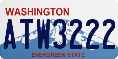 WA license plate ATW3222