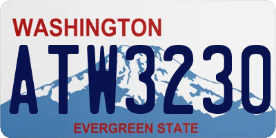 WA license plate ATW3230