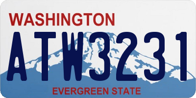 WA license plate ATW3231