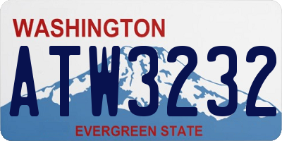 WA license plate ATW3232