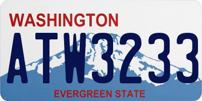 WA license plate ATW3233