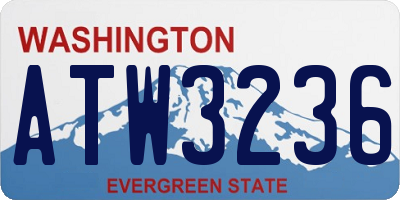 WA license plate ATW3236