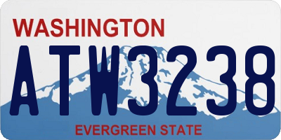 WA license plate ATW3238