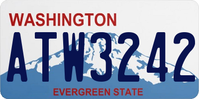 WA license plate ATW3242