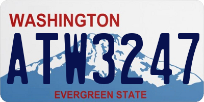WA license plate ATW3247