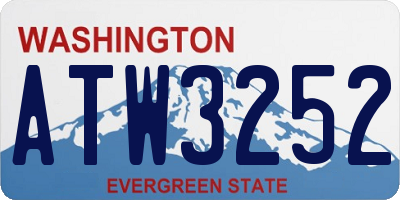 WA license plate ATW3252