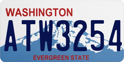 WA license plate ATW3254