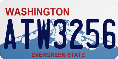 WA license plate ATW3256