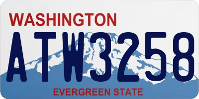 WA license plate ATW3258