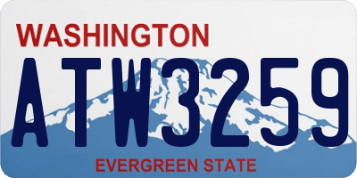 WA license plate ATW3259
