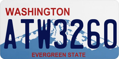 WA license plate ATW3260