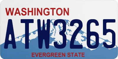 WA license plate ATW3265