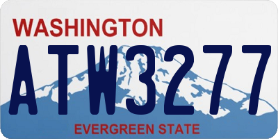 WA license plate ATW3277