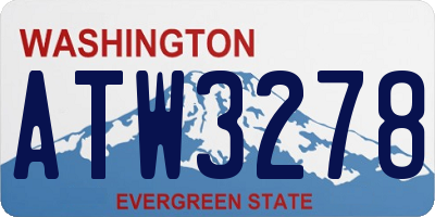 WA license plate ATW3278