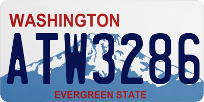WA license plate ATW3286
