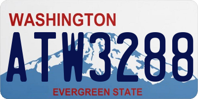 WA license plate ATW3288