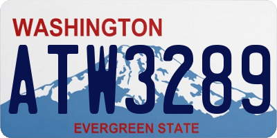 WA license plate ATW3289