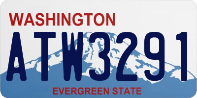 WA license plate ATW3291