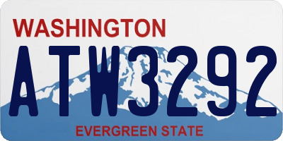 WA license plate ATW3292