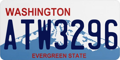 WA license plate ATW3296