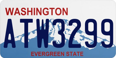 WA license plate ATW3299