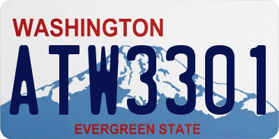 WA license plate ATW3301