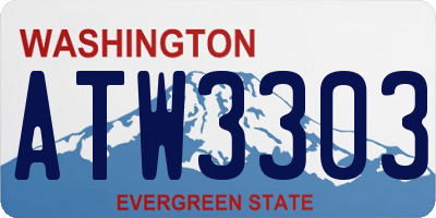 WA license plate ATW3303