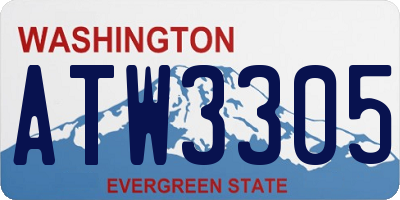 WA license plate ATW3305
