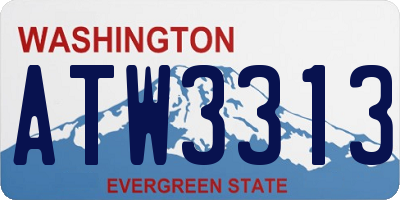 WA license plate ATW3313