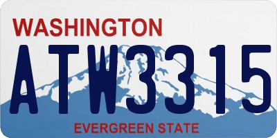 WA license plate ATW3315