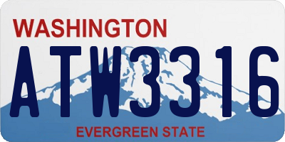 WA license plate ATW3316