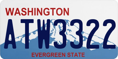 WA license plate ATW3322