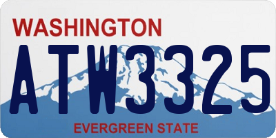 WA license plate ATW3325