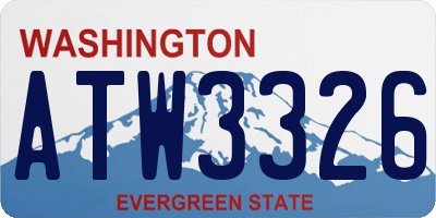 WA license plate ATW3326