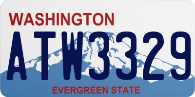 WA license plate ATW3329