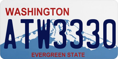 WA license plate ATW3330