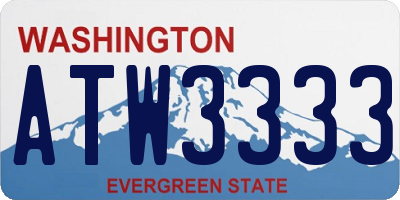 WA license plate ATW3333