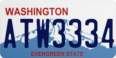 WA license plate ATW3334