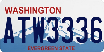 WA license plate ATW3336