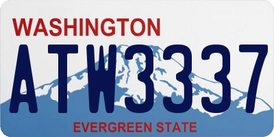 WA license plate ATW3337
